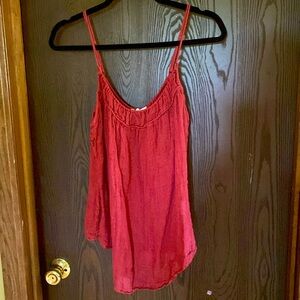 Eileen fisher brick red linen tank